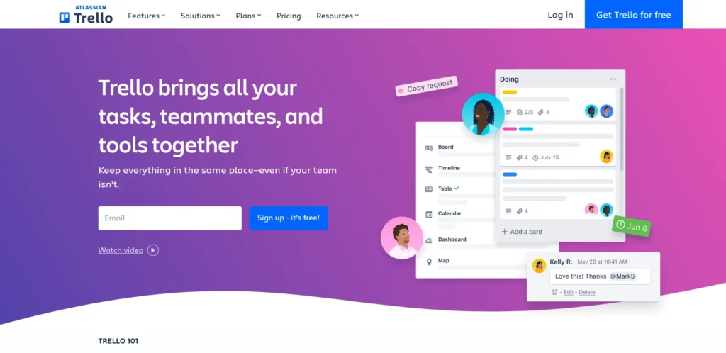 Trello project management